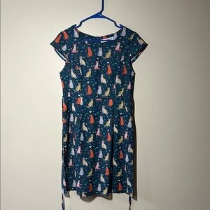 Cat Print Dress - Multicolor